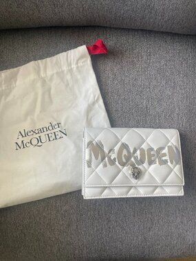 Alexander McQueen White Leather Graffiti Bag